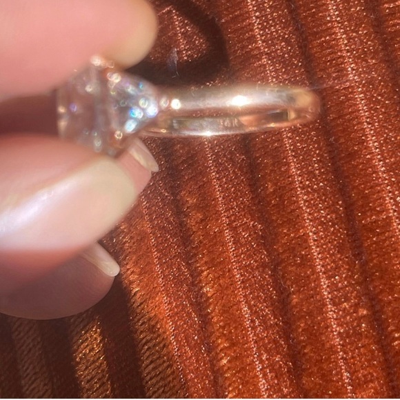 Engagement Wedding Ring Crystal Diamond band Rose Gold cocktail unique - Picture 7 of 14